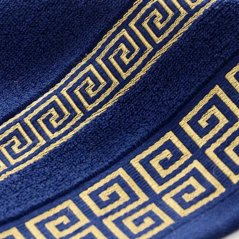Bath Towels Cotton 140x70cm Large Bathroom Thick Shower Towel Cover Embroidered Gift Sport Blue White Brown Black Green Grey Y251202
