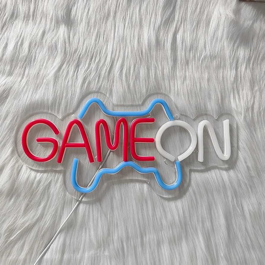 Game On Neon Sign Gamepad Icon Usb Powered Used For Bedroom Game Room Club Man Cave Decor Birthday Gift For Friends H251201