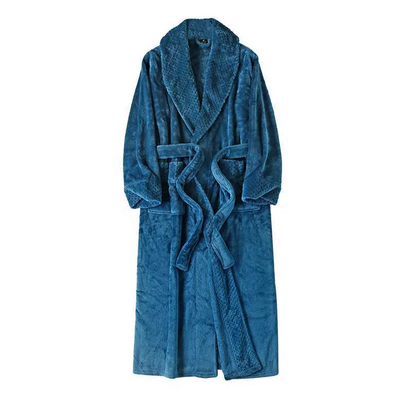 Plus Size Thicken Flannel Couple Long Robe Loungewear Autumn Winter Coral Fleece Sleepwear Home Dress Loose Bathrobe Nightwear C251202
