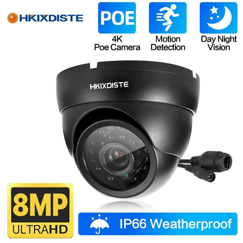 8MP POE Security Camera Infrared Night Vision Outdoor Metal De Cam Smart AI Human/Car/Pet Detection Surveillance Cameras Black C251202