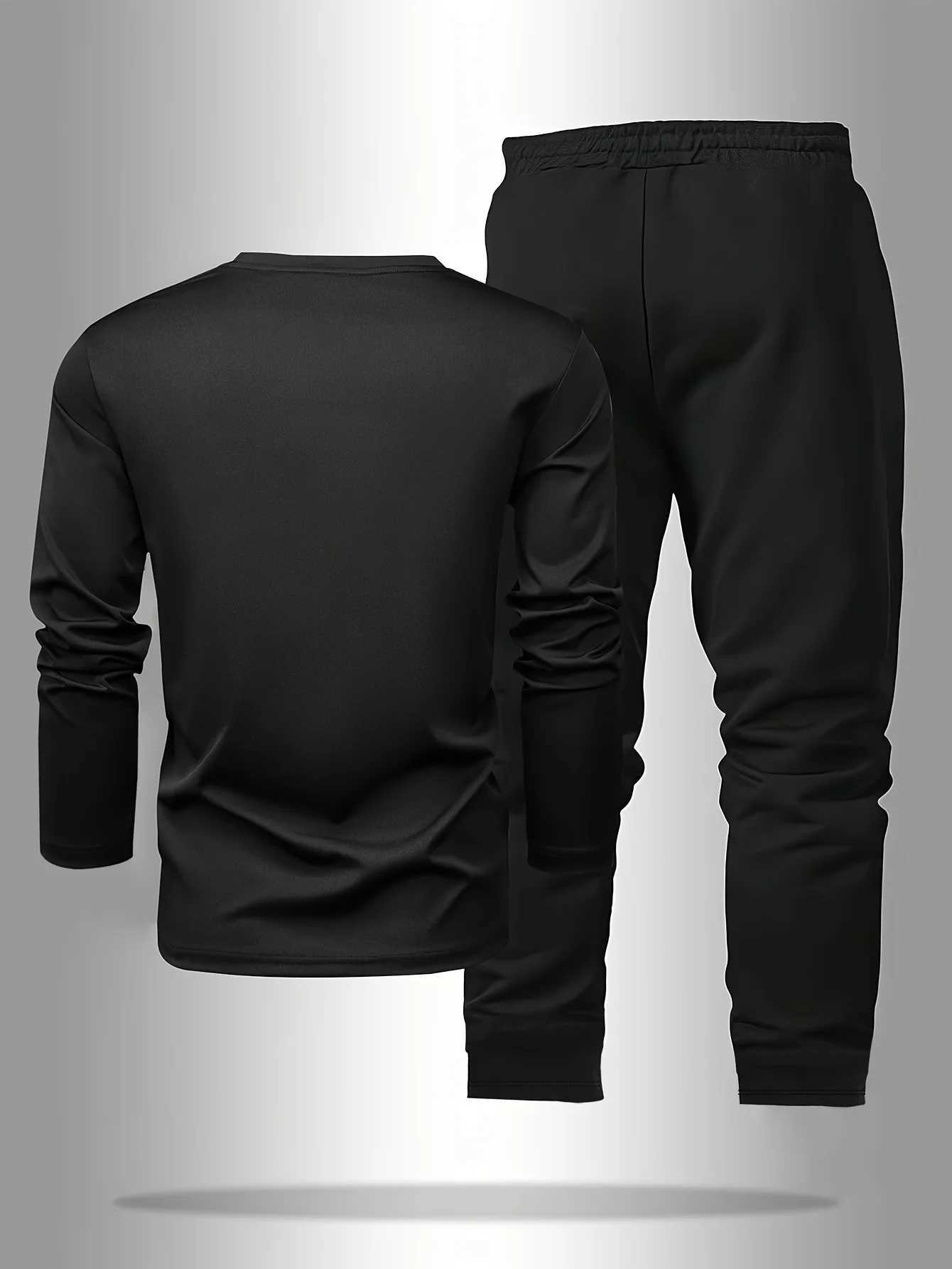 Winter 2-piece Mens Sleepwear Long Sleeved Pants Fashionable And Trendy Letter Printed Pattern Base Shirt Home Suit Set W251202