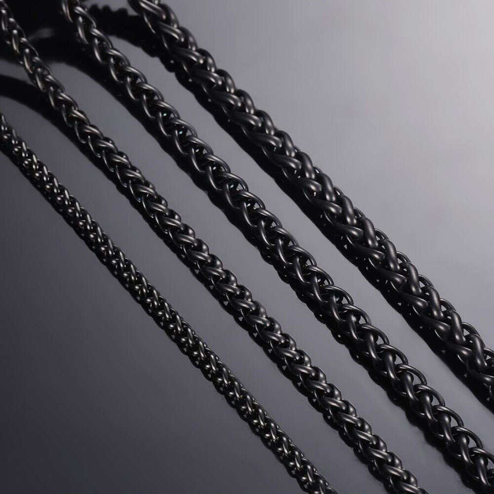 Cross-Border Hip-Hop Style Stainless Black Dragon Bone Flower Basket Titanium Steel Accessories Chain Men's Necklace In Stock Wholesale