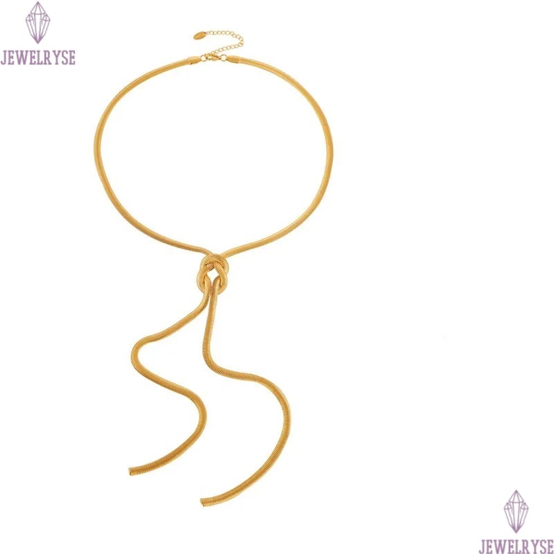 top long 18k gold gold knot chain designer necklace for woman stainless steel pendant long silver necklaces daily outfit jewelry birthday friend famil