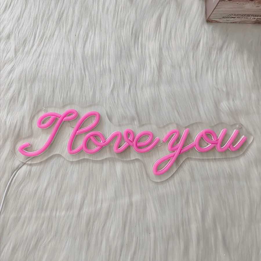 I Love You Neon Sign Pink Led Letter Light Icon Usb Powered Used For Room Proposal Party Wedding Background Art Decor H251201