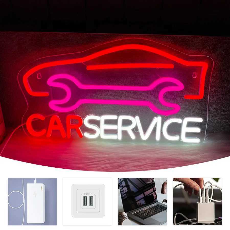 Car Service Neon Sign Wrench Icon Hand-Made Usb Powered Used For Repair Shops Auto Parts Stores Garages Man Caves Decor H251201