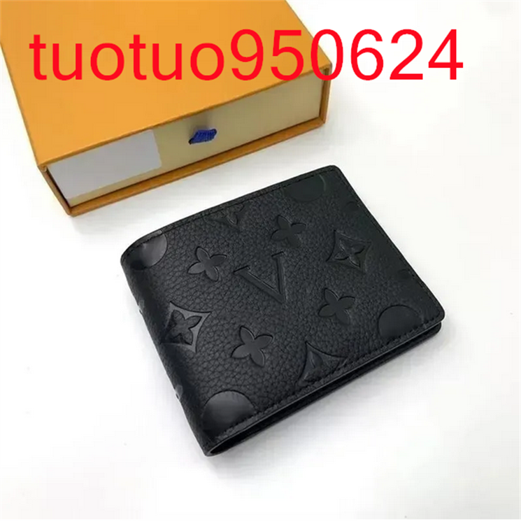 Top luxury Designer Men's Wallet Leather Credit Card Holder High Quality Classic Cash Clip Coin Pocket Purse Long Term Business Double Fold Bestselling Wallets