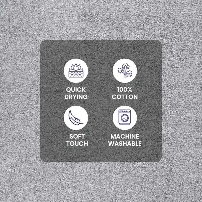 10 Piece Towel Set with Upgraded Softness Durability Grey Y251202