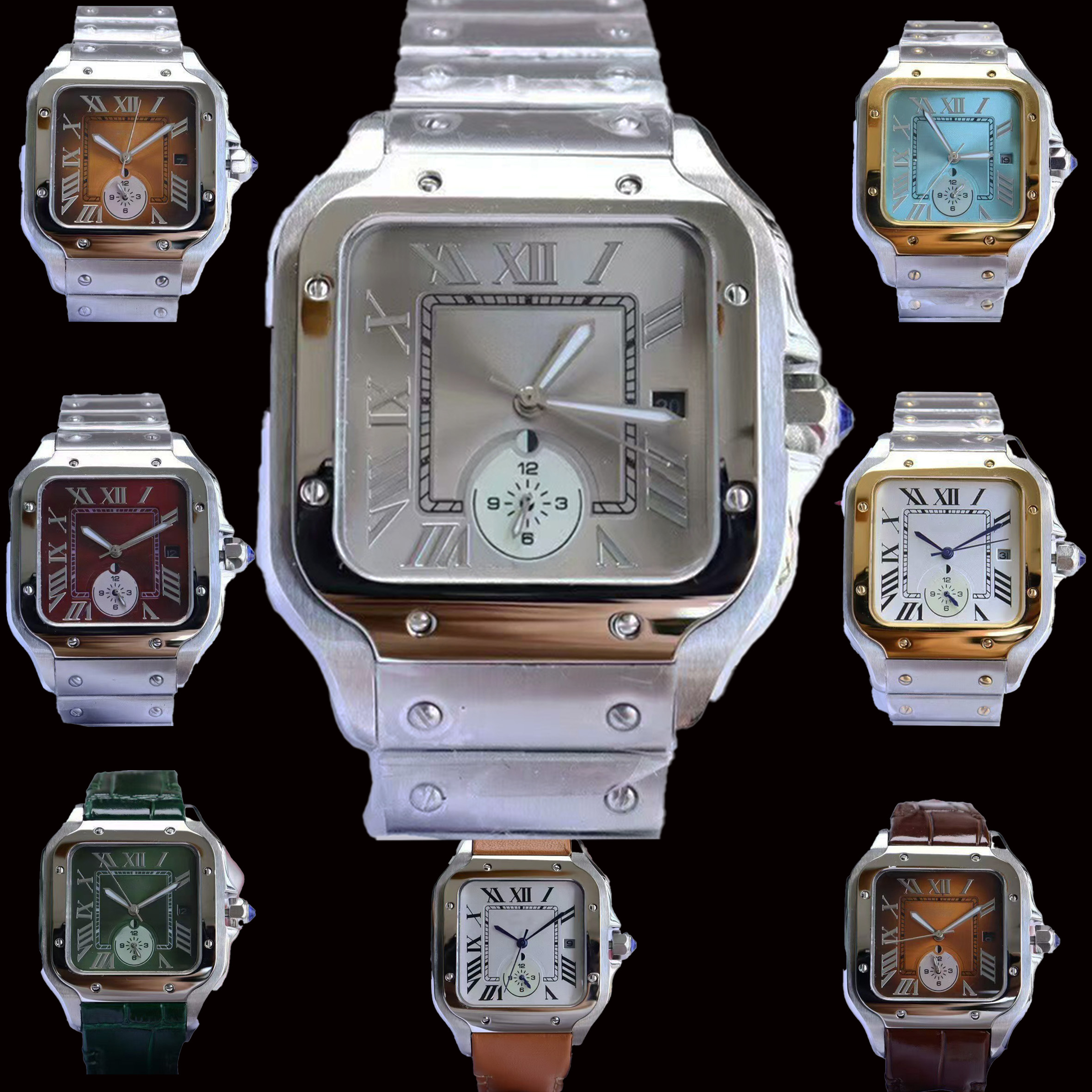 Watch Wristwatch Men's luxury Automatic machinery Square stainless steel case Designer's design New sporty fashion style