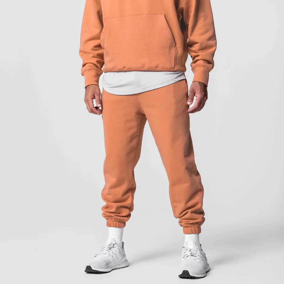 Mens Thick Cotton Training Sets Hoodie Casual Sports Pullover Hooded 2-piece Top with Pants Sweatshirts Gym Running Tracksuits W251202