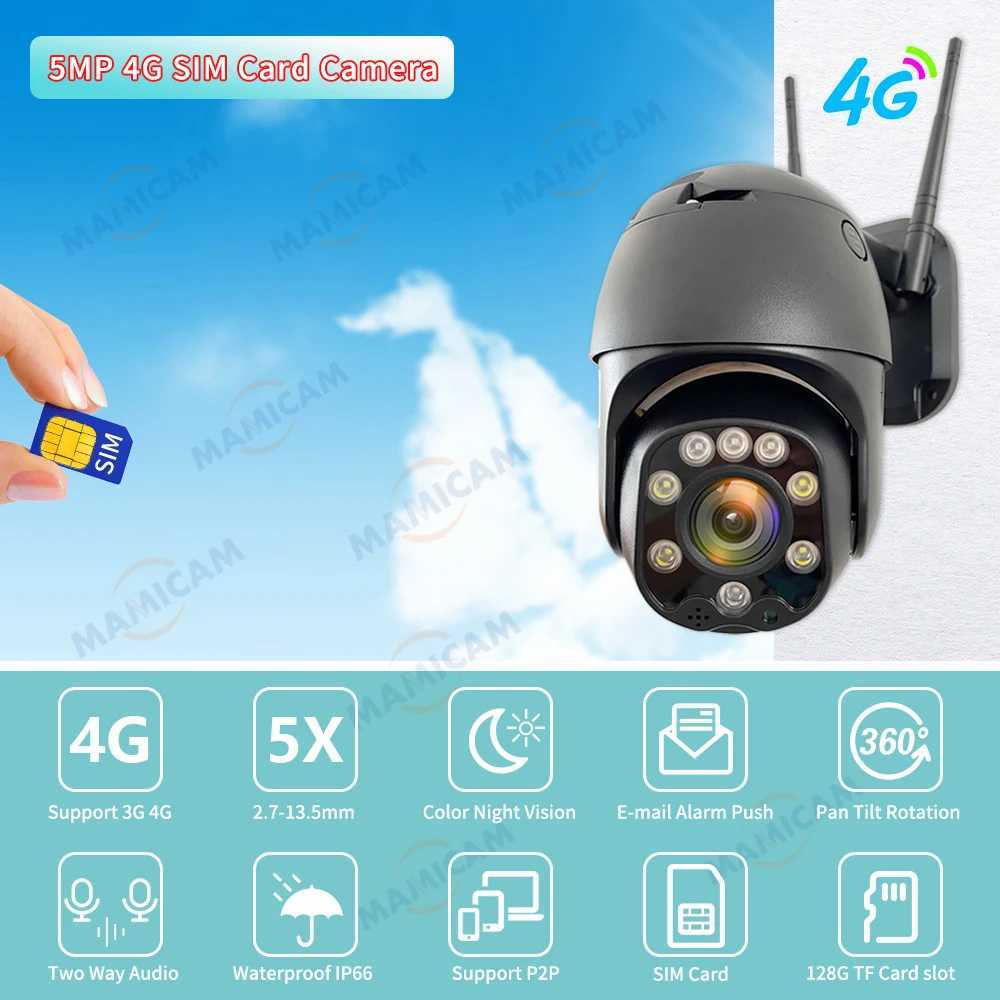 5MP HD 4G SIM Card Security IP Camera 1080P Outdoor WIFI PTZ CCTV Video Surveillance Camera Mini Speed De 5X Zo Camhipro APP C251202