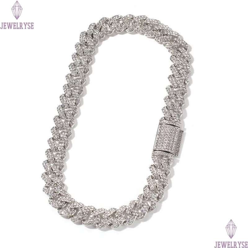 18mm cuban link chain mens necklace designer jewelry gold chain for man party Hip Hop Diamond Iced Out Chains AAA Austrian Rhinestone Silver Necklaces