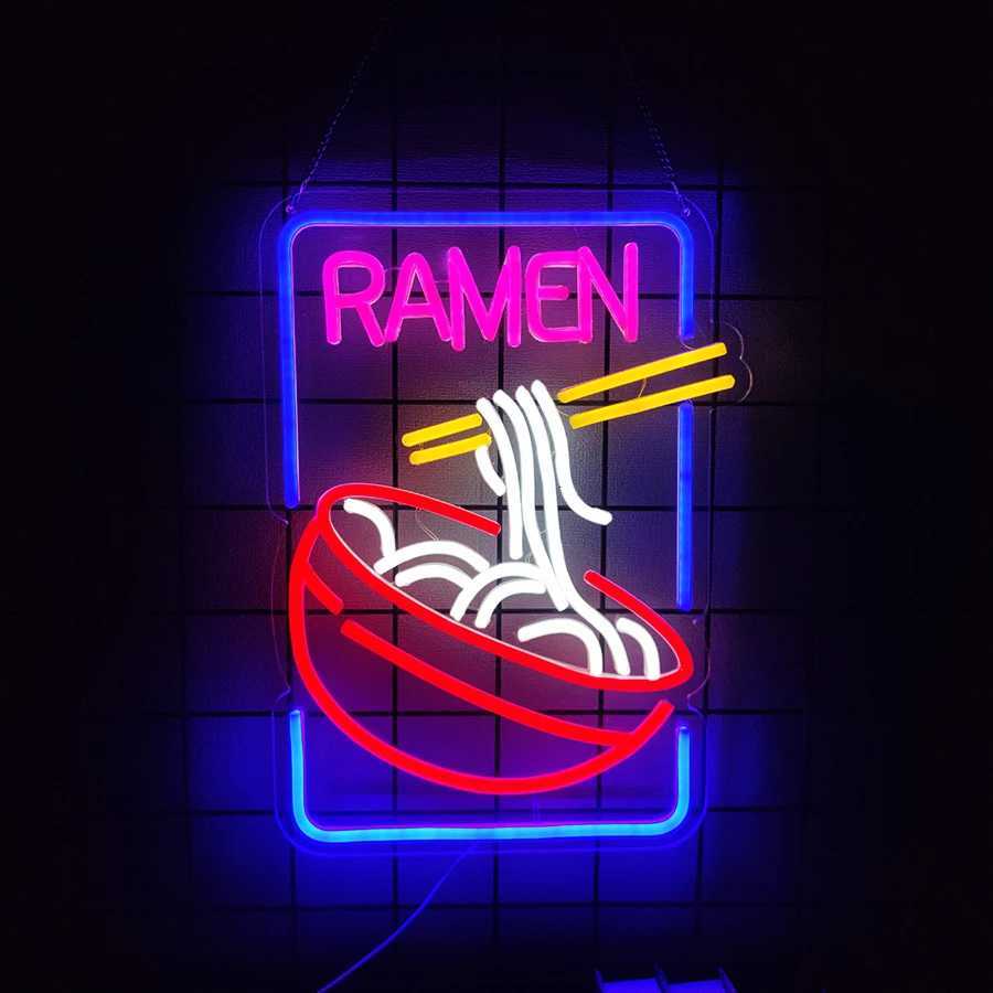 Food Led Neon Sign Business Food Icon Usb Powered Used For Art Decor Of Restaurants Lamian Noodles Shops And Snack Shops H251201