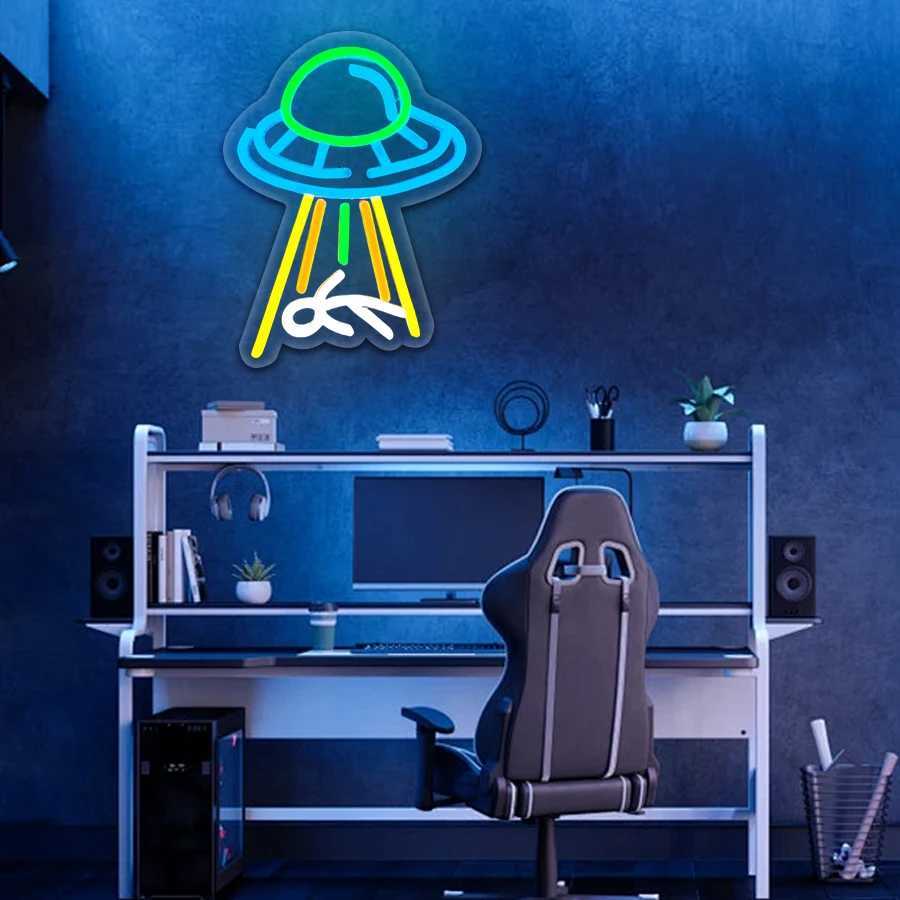 Neon Signs Of Alien Spacecraft Powered By Usb Are Used To Decor Rooms Homes Game Rooms Offices Clubs Bars And Man Caves H251201