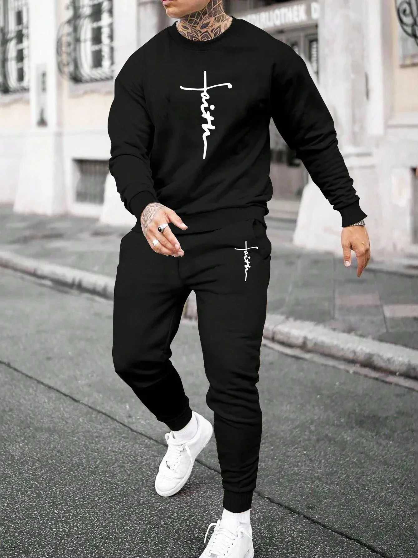 Casual Quality Autumn Winter Mens Tracksuit Daily Fashion Single Sweatshirts Sweatpants Men Sports Comfort Simplicity Outdoor W251202