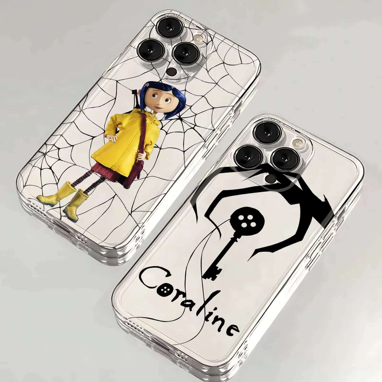 Coraline Phone Case For iPhone 16 15 14 13 12 11 Pro Max XR X XS 13 12 Mini Soft Clear Cover J251202