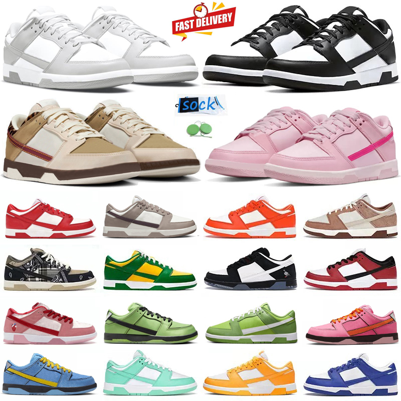 Men Women Shoes Sneaker Panda White Black Unc Blue Grey Fog Medium Olive Triple Pink Brown Rose Whisper Active Fuchsia Platform Mens Trainers Sports Sneakers Shoe GAI