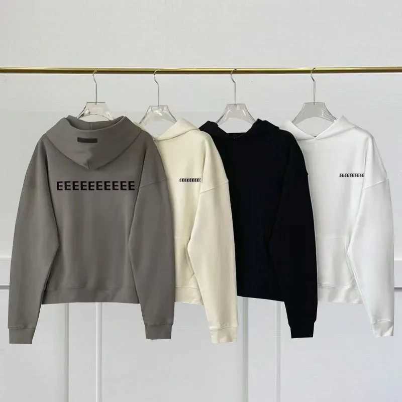 Season 7 Double Line Front and Back Double Row Flocking Letter Hoodies Classic High Street Mens Hoodie Loose Casual Couple Coat J251203