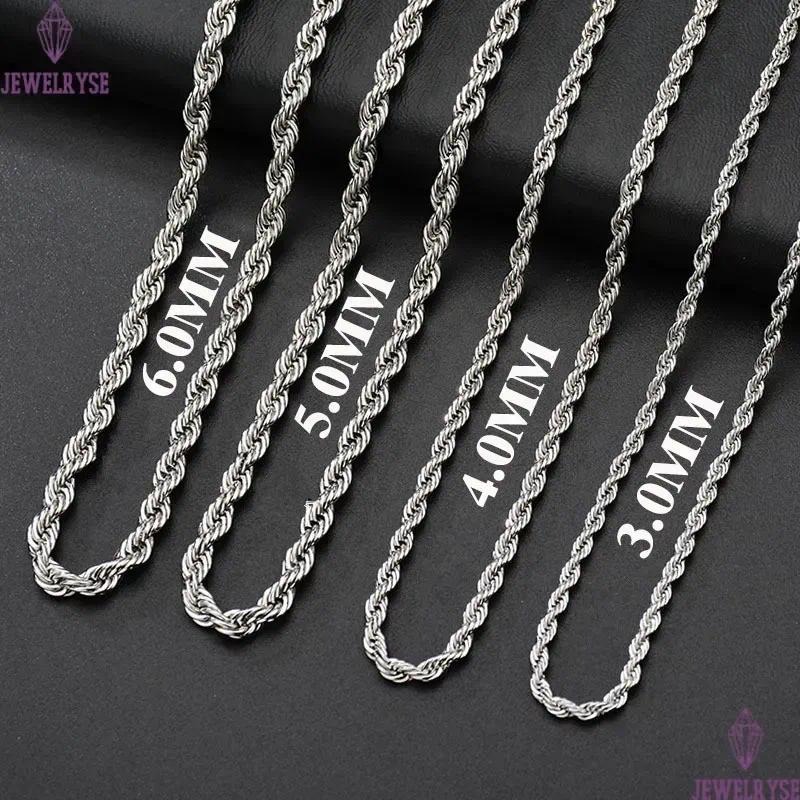 Punk Hiphop Necklace Chains Twisted Rope Stainless Steel For Women Men Gift Gold Silver Black South American Designer Jewelry Necklaces Chain Choker J