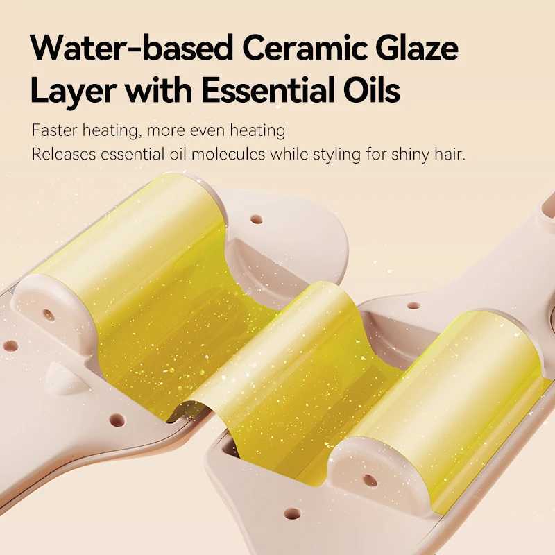 Curling Iron Temperature adjustable Beach Waves Curling-Wand Hair Crimper Waver Ionic Deep Waver Hair Curler Tool with Ceramic C251202