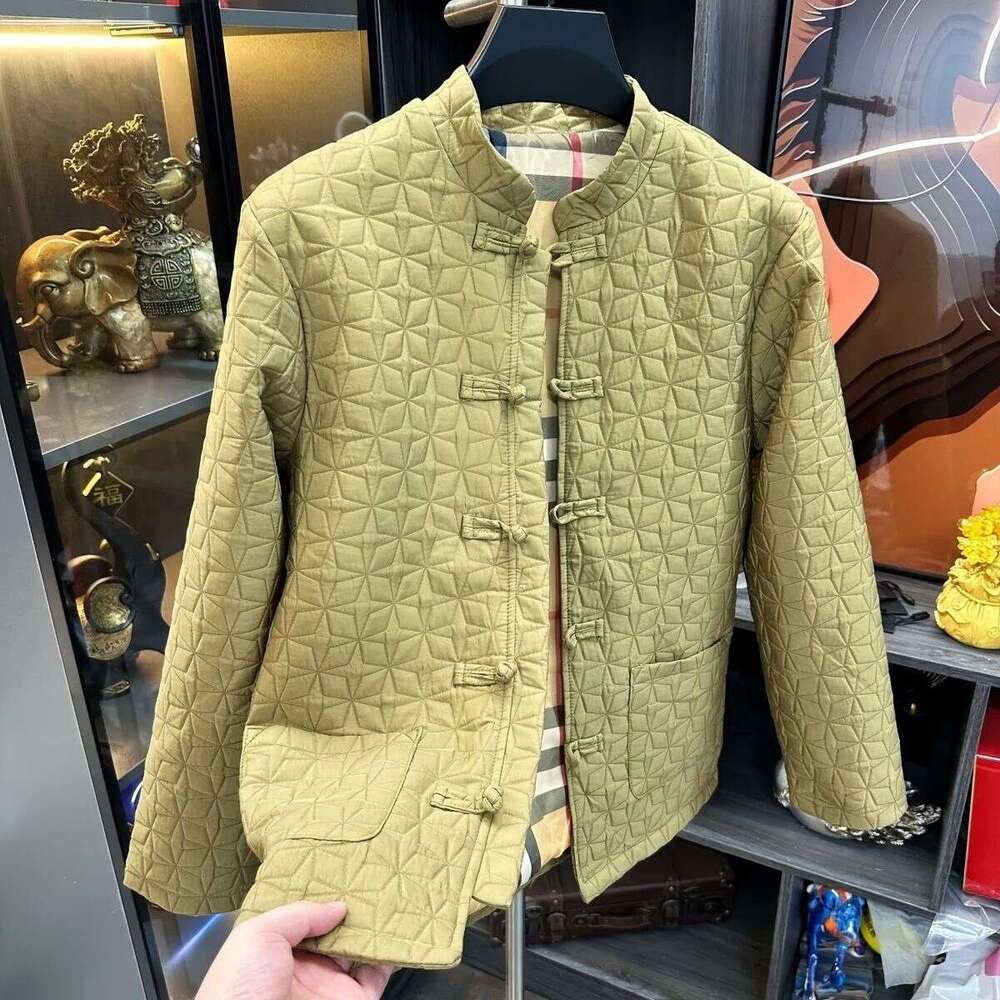 Men's Spring And Autumn New Chinese Style Trendy Jacket Fashion Versatile Heavy Embroidery Handmade Button Small Stand Collar