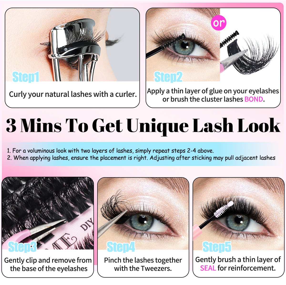 Long-lasting Cosmetics Accessory: Enhanced Version of Semi-permanent False Eye Enhancers Including Versatile Size Options