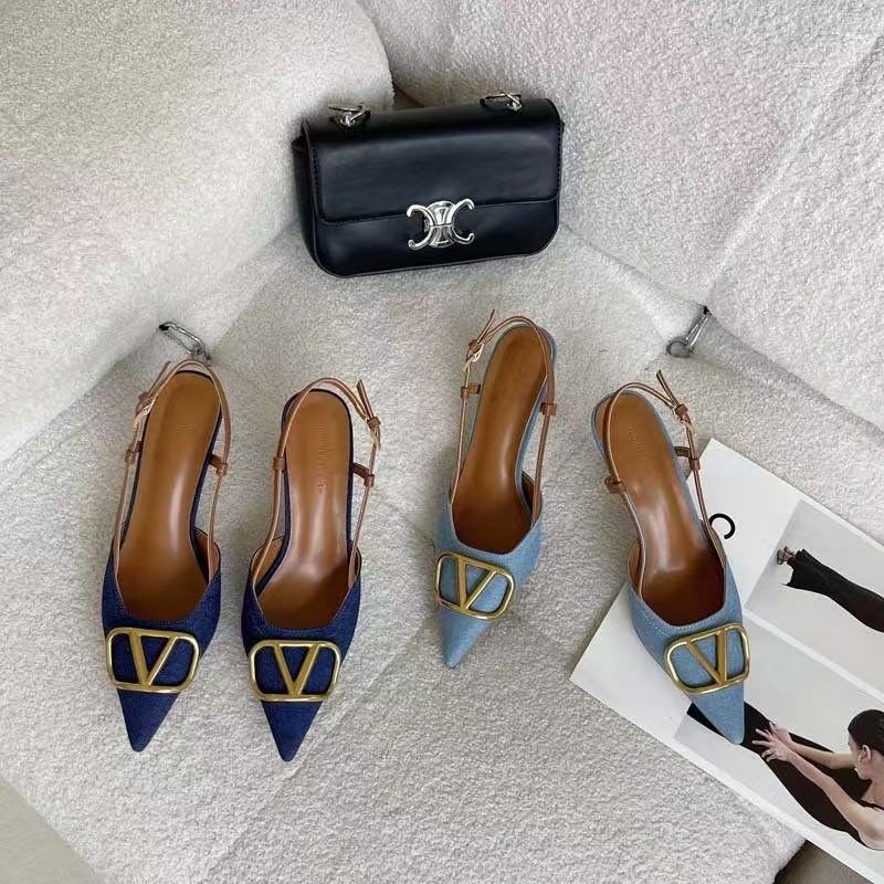 Free shipping Designer Dress Shoes Sharp pointed thin heel 2025 new fashion versatile temperament versatile denim comfortable high heels
