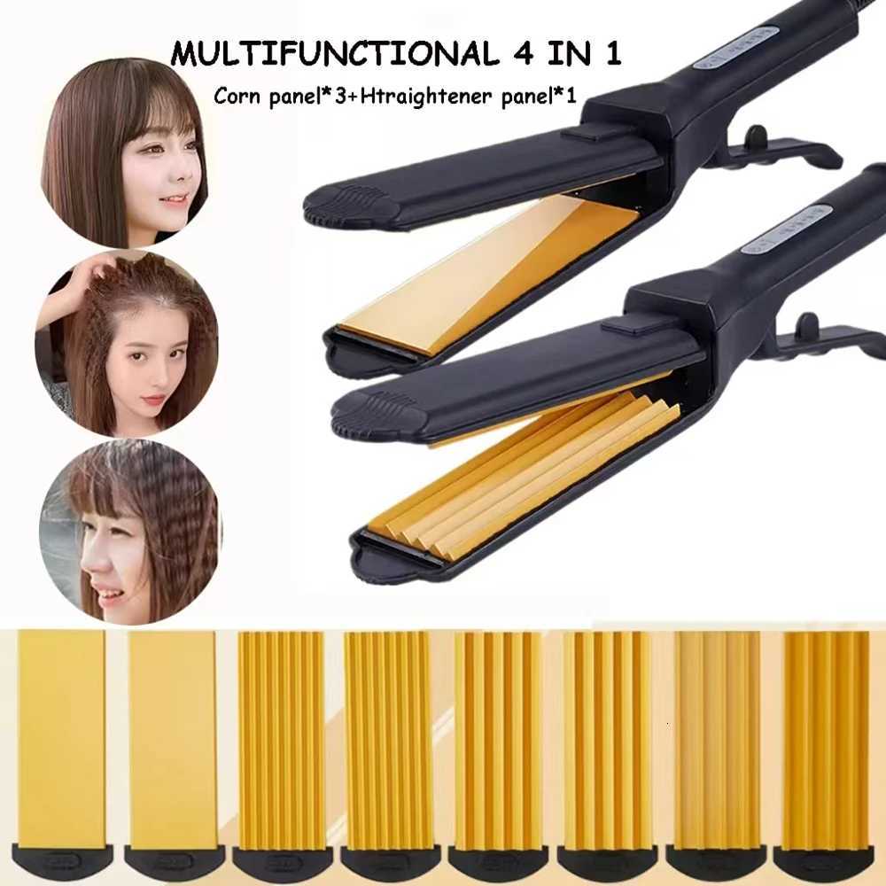 Hair Iron Ceramic Hair Straightener Professional Curling Iron Corn Perm Fluffy Splint Flat Iron Hair Styling 4 IN 1 Salon Tools C251202