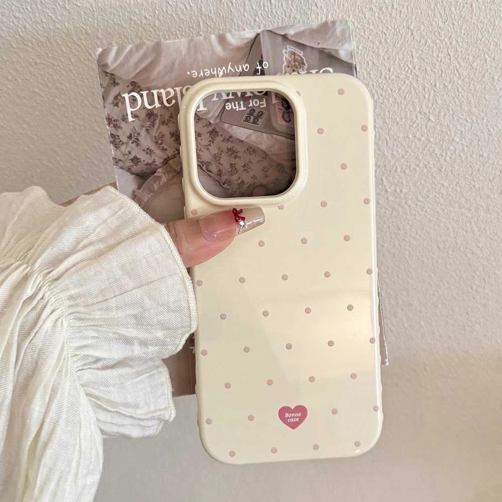 INS Polka Dot Small Fresh Mobile Phone Case for IPhone 17 16 15 14 13 Pro Max Ultra Slim Shockproof Cover for IPhone 17 Pro Case J251202