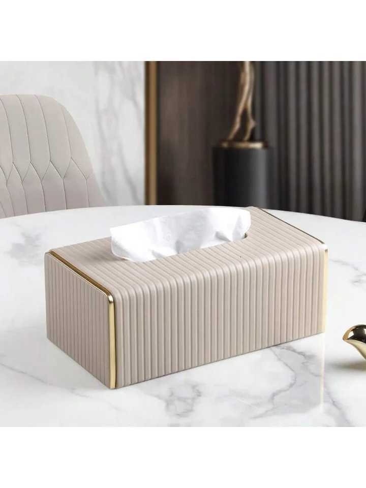 Paper towel holder suitable for bathro tissue boxLeather paper towel holder is suitable for bedro dining table off H251201