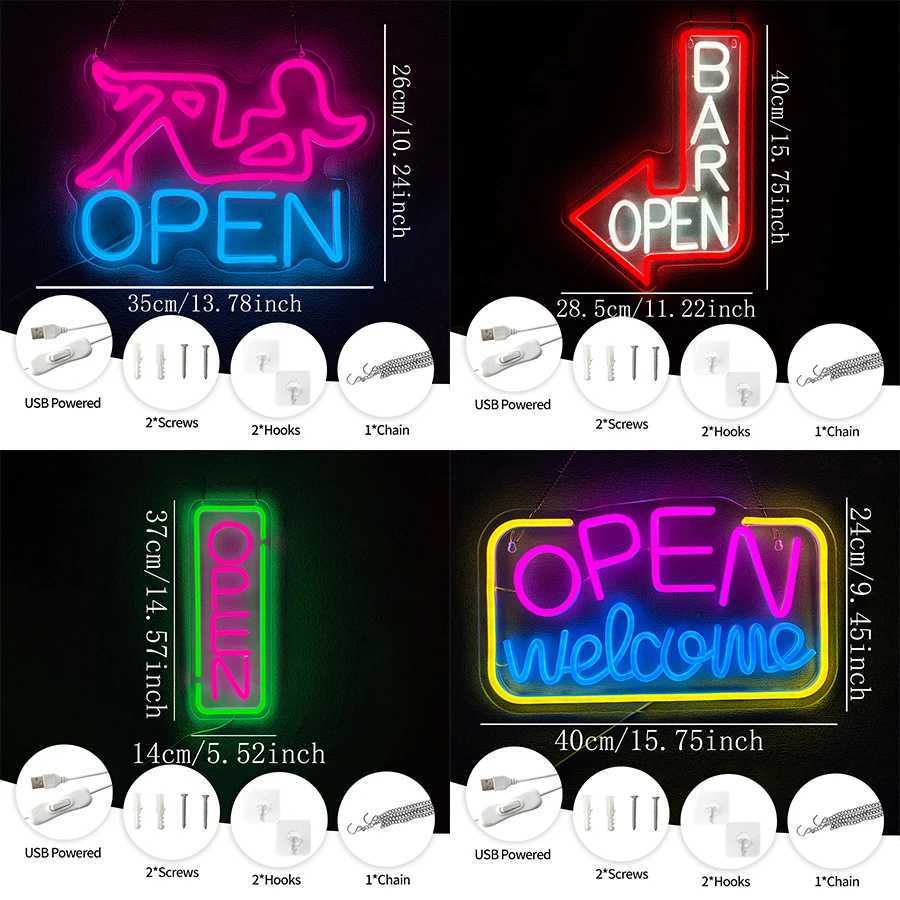 Open Series Neon Signs Business Icon Wall Decor Usb Powered Used In Clubs Game Studios Bars Man Cave Art Wall Lamps H251201