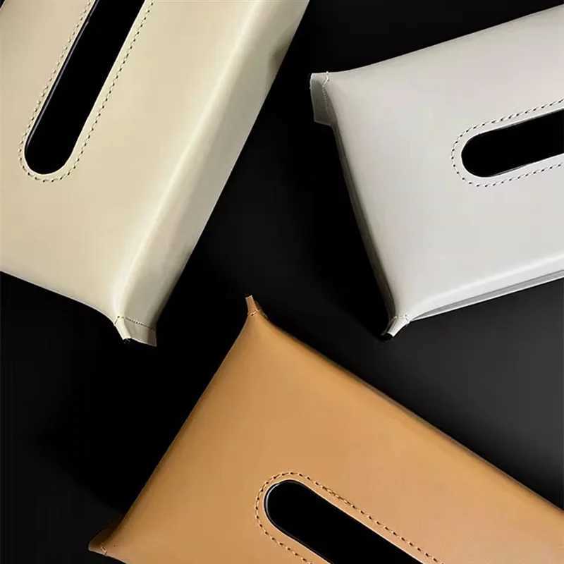 ABRS-Tissue Box Synthetic Leather Napkin Case Living Ro Tissue Paper Holder Desktop He Tabletop Decoration H251201