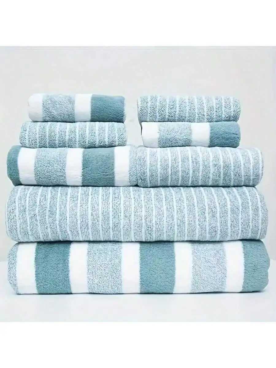 8-Piece Microfiber Towel Set - Includes 2 bath towels 2 hand towels and 4 face towels quick-drying and absorbent Y251202