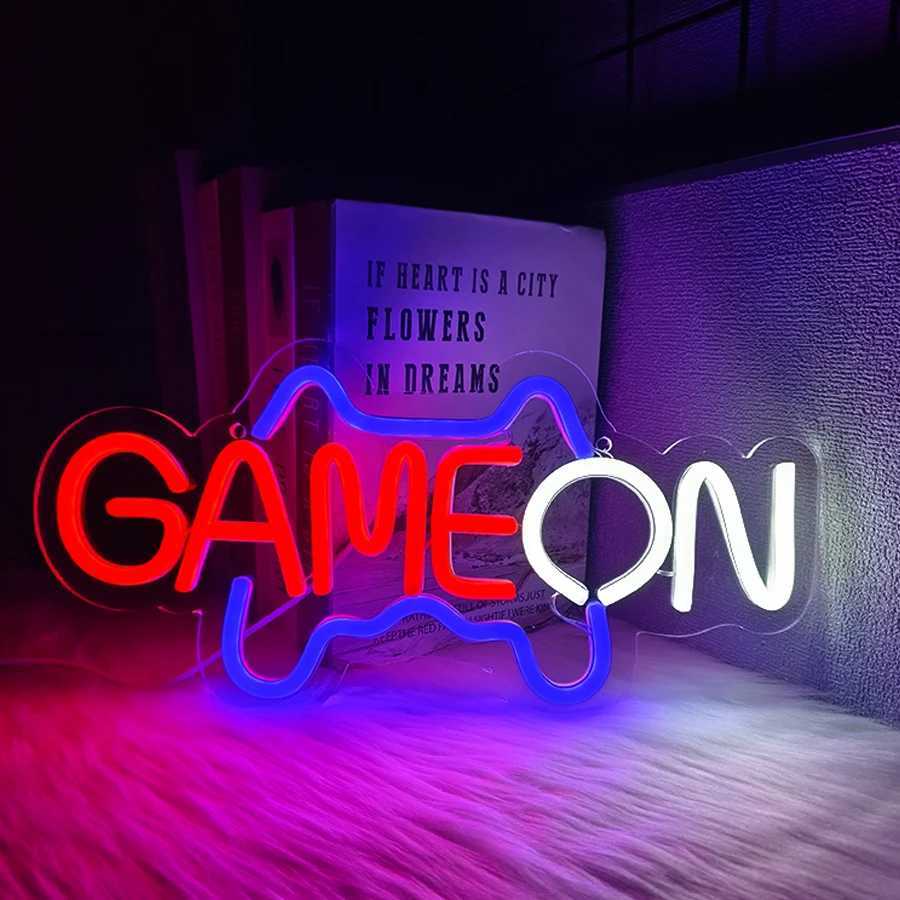 Game On Neon Sign Gamepad Icon Usb Powered Used For Bedroom Game Room Club Man Cave Decor Birthday Gift For Friends H251201