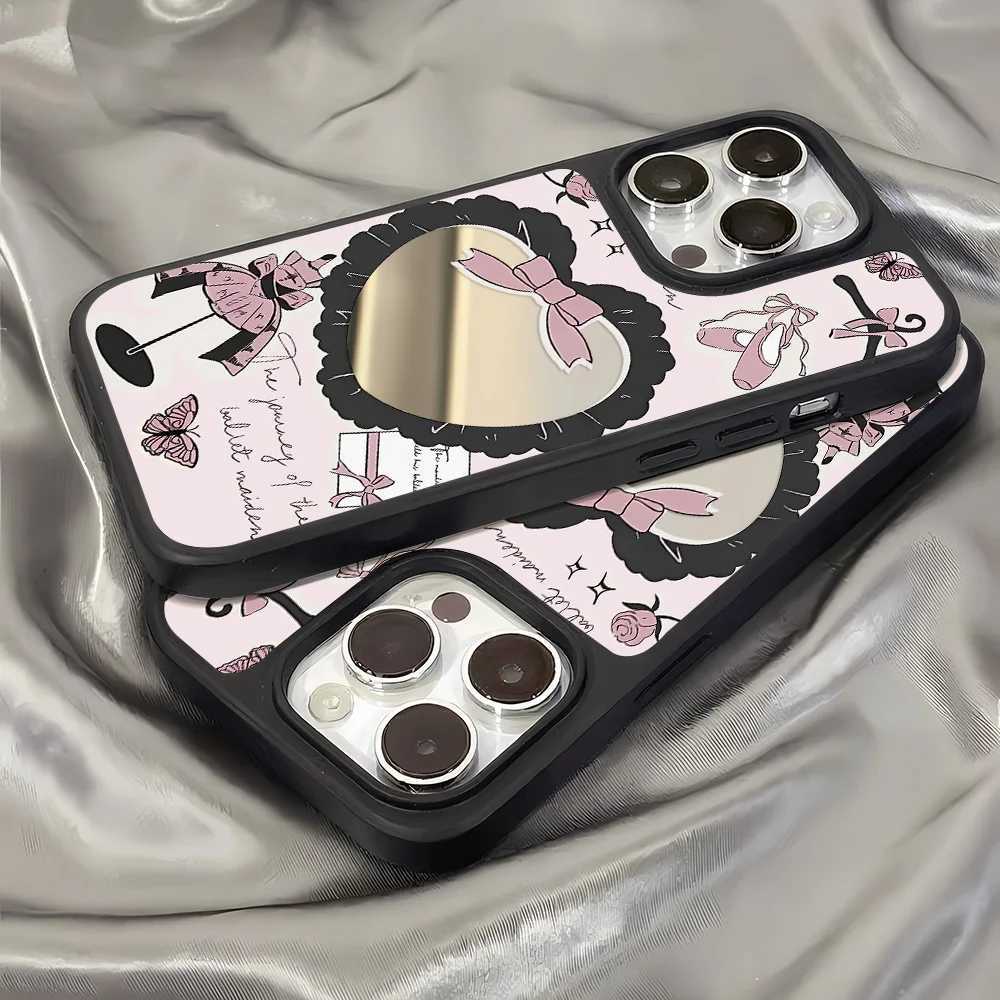 Black Edge Mirror Phone Case For iPhone 11 Case iPhone 16 13 15 17 12 14 Pro Max Soft Silicone Shockproof Cute Cartoon Cover J251202
