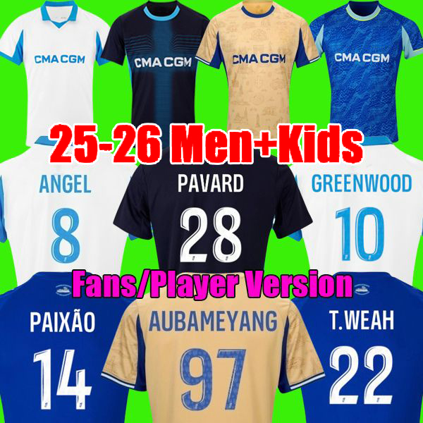 GREENWOOD T.WEAH PAIXAO 25 26 Maillot de foot Olympique de Marseile Soccer Jerseys MAUPAY BALERDI 25 26 ROWE OM football shirts HOJBJERG RAMOS kit jersey men kids sets