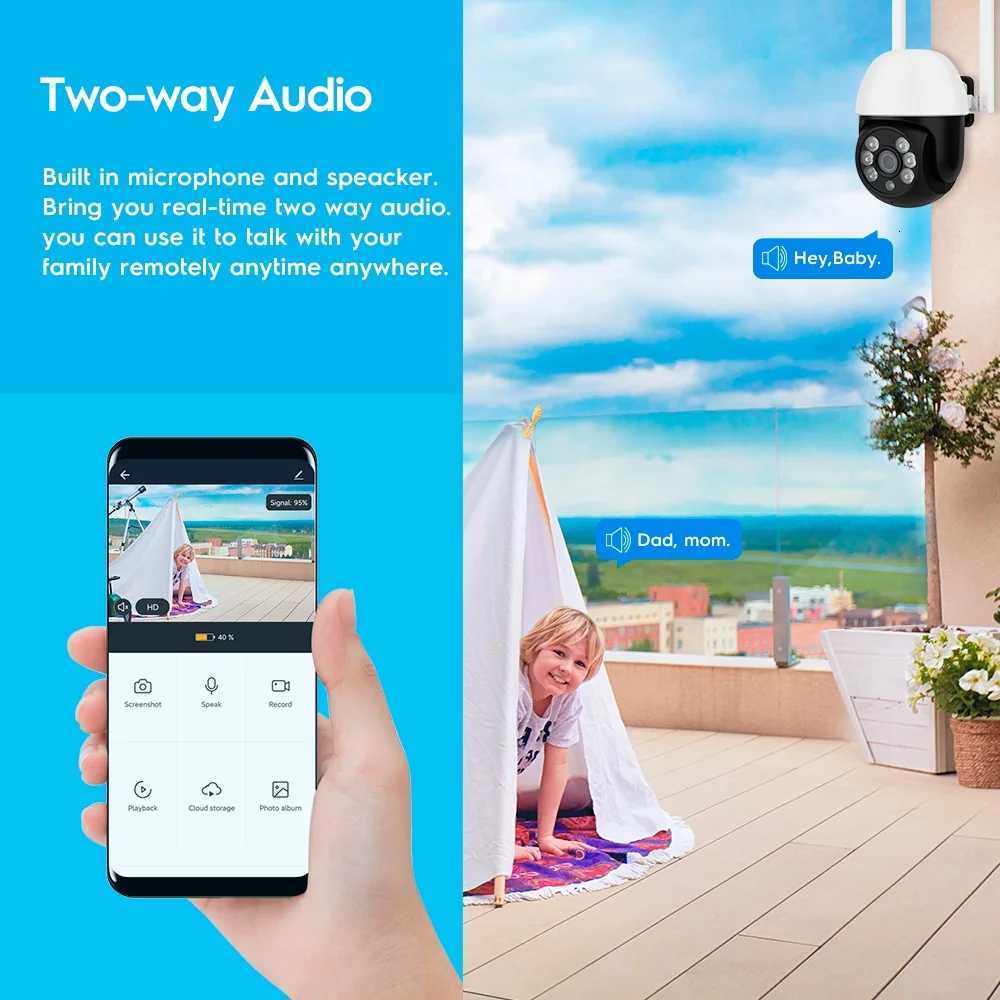 Camhi WiFi IP Camera Outdoor Mini WiFi Surveillance Cam PTZ Speed De 1080P H265 CCTV Video Street Cam FTP Al 4X Zo CamHi C251202