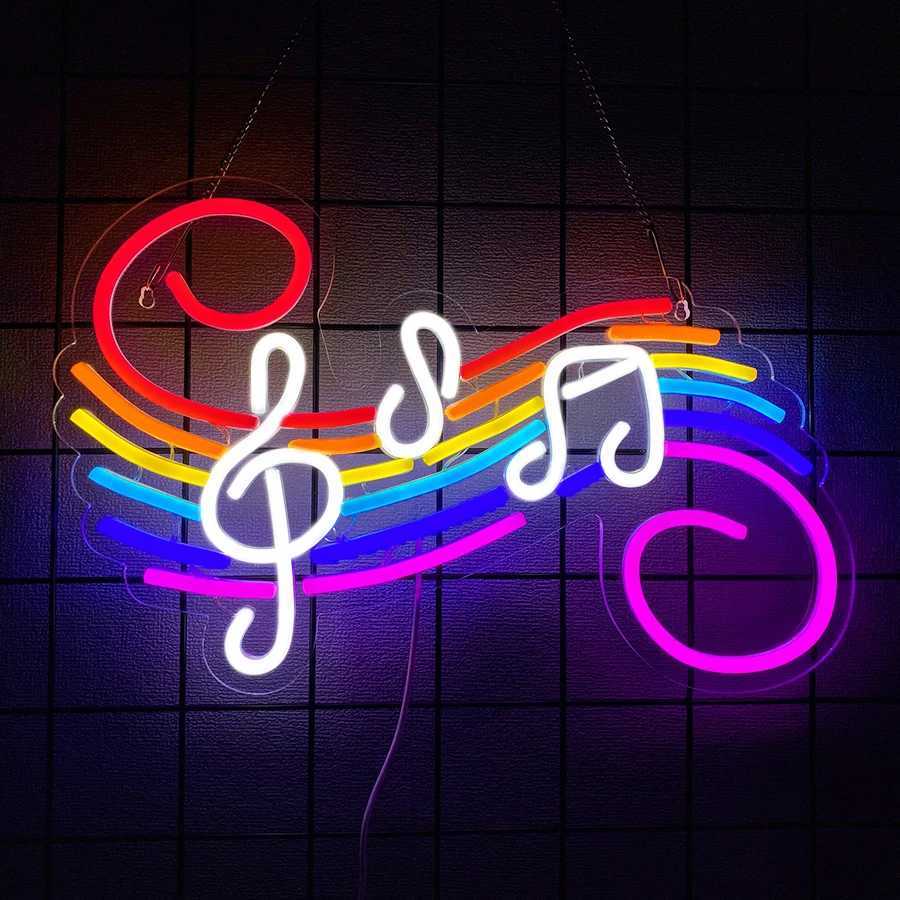 Neon Music Signs Notes And Musical Instrument Icons Used For Decor In Rooms Clubs Music Studios Recording Studios And Bars H251201