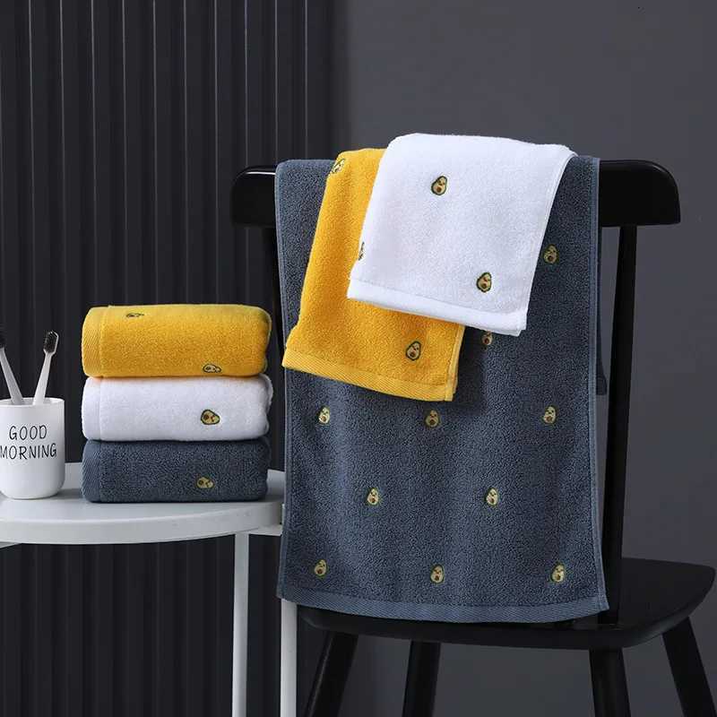 Cotton Embroidered Avocado Thick Towels Soft Skin-Friendly Non-Shedding Ideal for Bathroom Use Kids Gift Bath Hand Towel Toallas Y251202