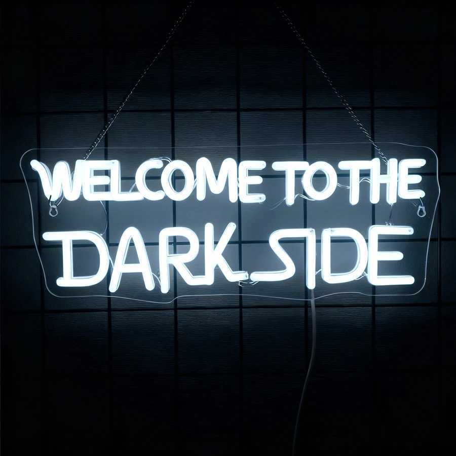 Welcome To The Dark Side Led Neon Sign Letter Icon Usb Powered Suitable For Bedroom Game Room Club Bar Man Cave Decor H251201