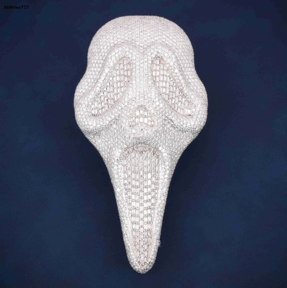 925 Silver Moissanite Iced Out Scream Mask Pendant Hip Hop Bling Baguette Ghost Face Charm Necklace for Men Jewelry