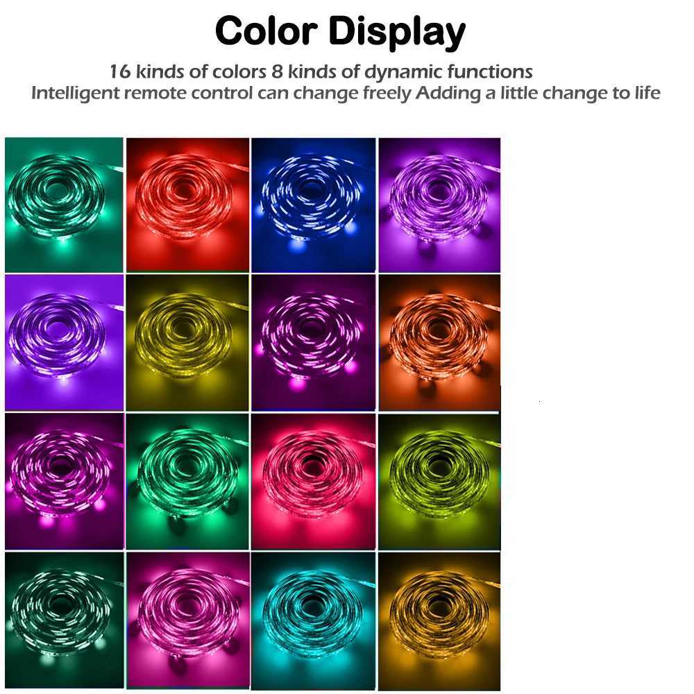 RGB led strip DC5V SMD5050 LED flexible waterproof light battery power supply with remote control TV decoration lights lighting H251201