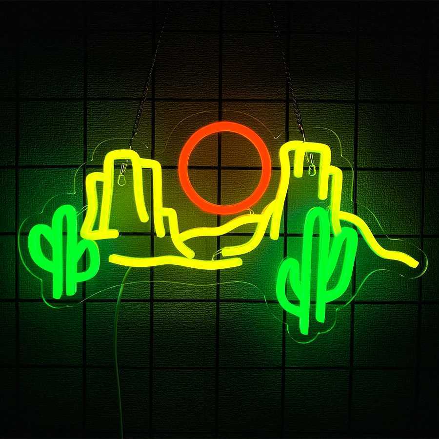 Neon Sign Of Sunrise And Sunset Solar Wave Icon Suitable For Bedroom Beach Bar Party Man Private Space And Home Art Decor H251201