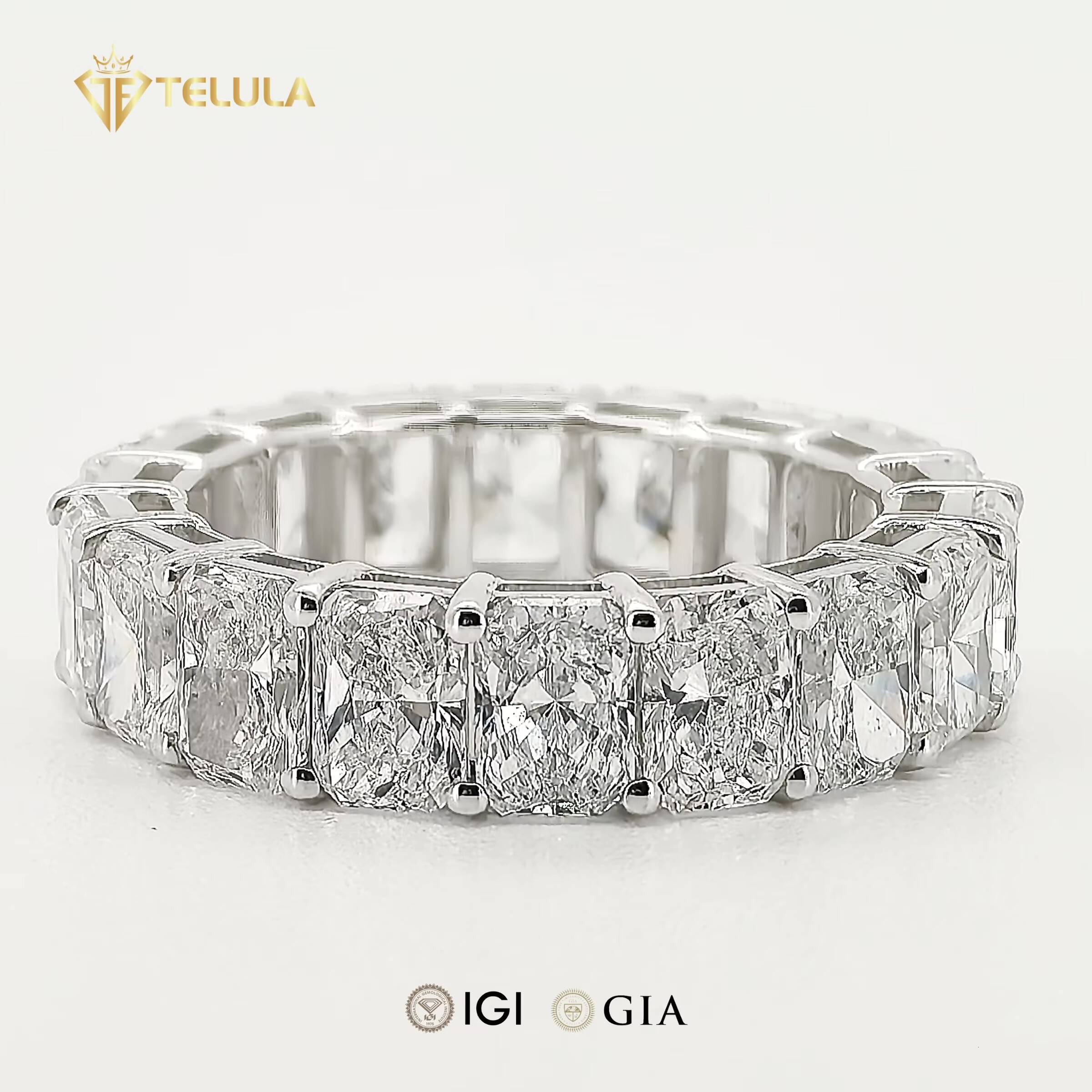 Eternity Band Wedding Band 1CT VVS IGI Certificate D E Color Engagement Ring Womens Synthetic Diamond Gold Ring