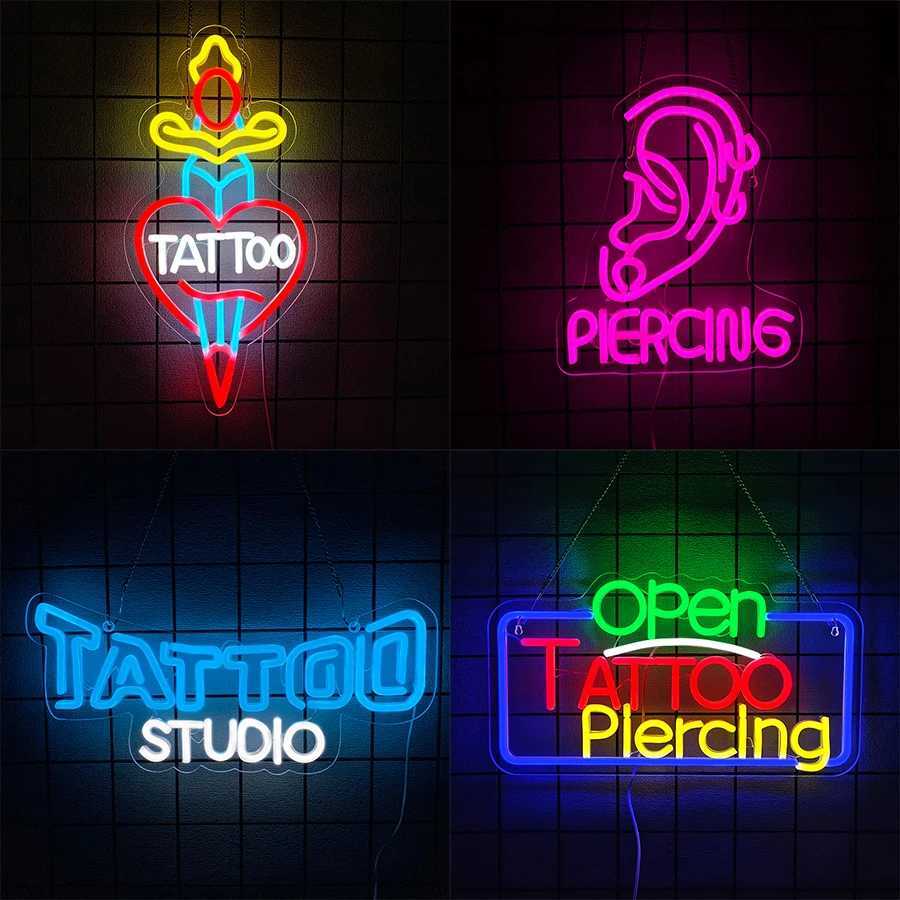 Tattoo Series Neon Signs Led Letter Icons Usb Powered Used For Room Club Bar Tattoo Studio Man Cave Decor Easy To Hang H251201