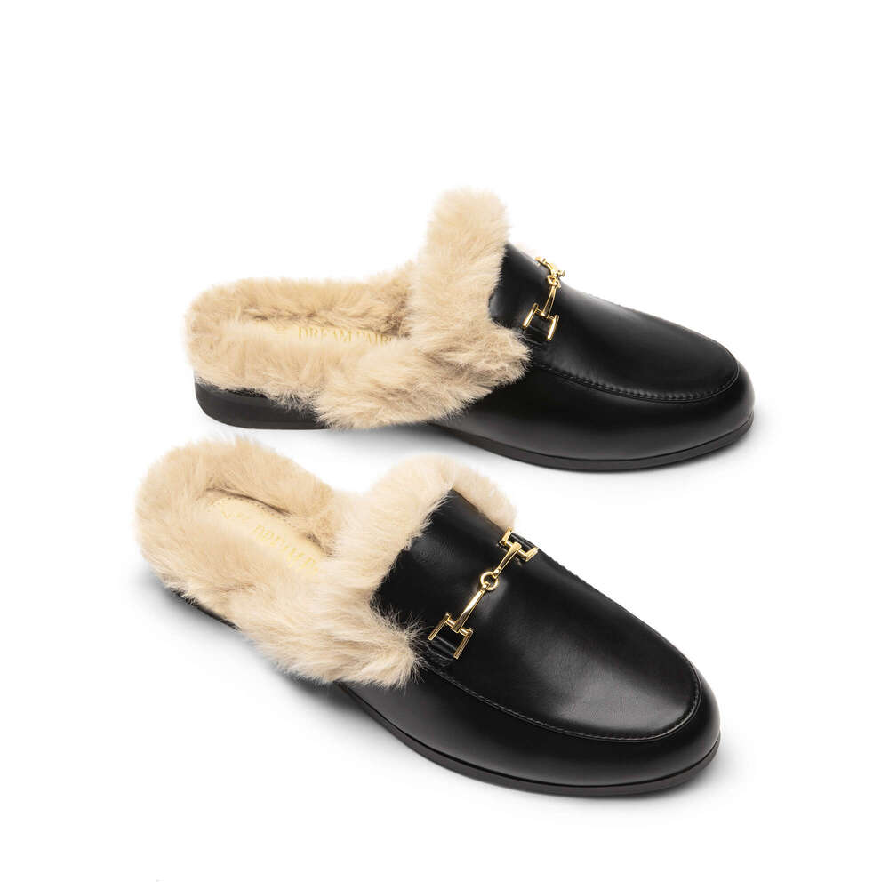 Slippers Mule Leather Slipper Designer Princetown Shoes Luxury Mules Mens Womens Genuine Leather Velvet Loafers with horsenbit Men Women Slip On Flats