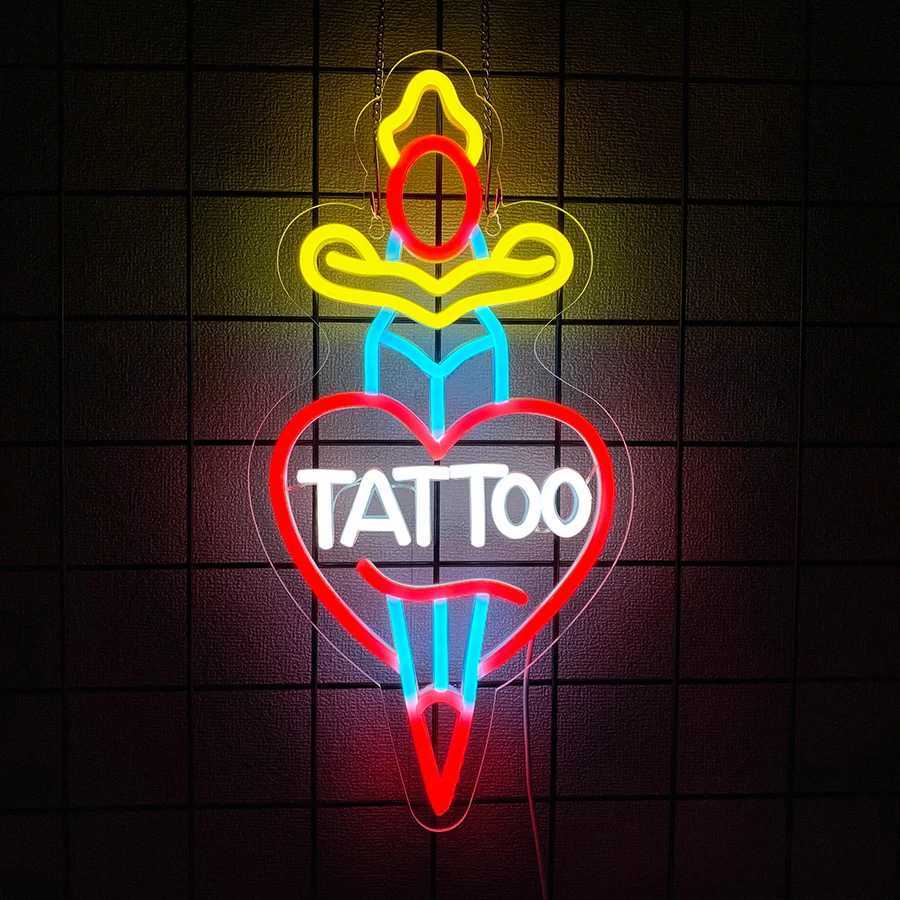 Tattoo Series Neon Signs Led Letter Icons Usb Powered Used For Room Club Bar Tattoo Studio Man Cave Decor Easy To Hang H251201