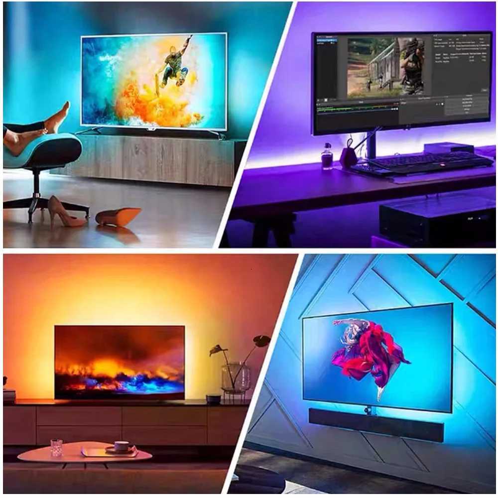 RGB led strip DC5V SMD5050 flexible strip DIY 3AA waterproof with remote control TV Background Lighting room computer Decoration H251201