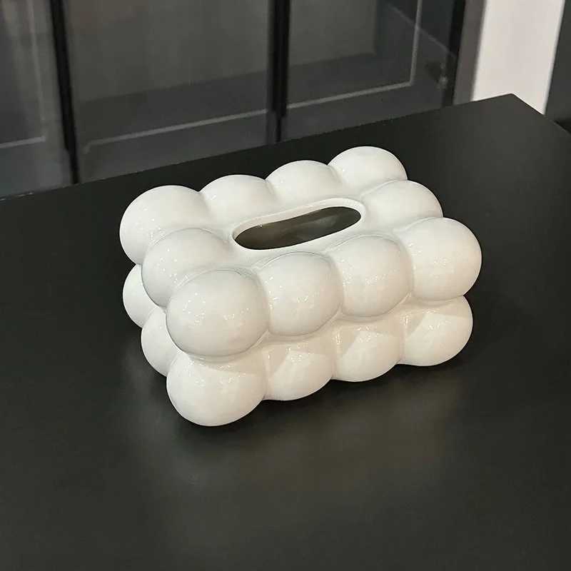 INS Creative Tissue Box Ceramic Cotton Candy Tissue Box Light Luxury Decor Living Ro Table Napkin Holder He Organizers H251201