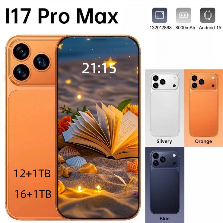 2025 NEW i17 i16Pro Max 6.9-Inch 5G Smartphone, 16GB+1TB SIM Dual Standby Face Recognition Full HD Screen Multi-language GPS NavigationAndroid Smartphone