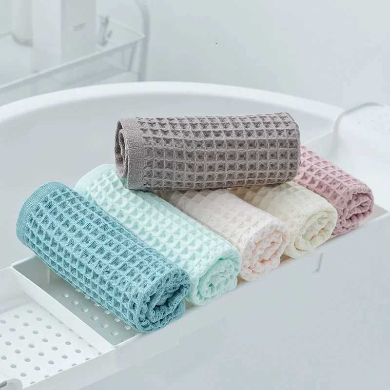 100 Cotton Bath Towel Set for Adult Child Super Absorbent Soft Bathroom Waffle Towel Solid Color Kitchen Clean Towels Y251202